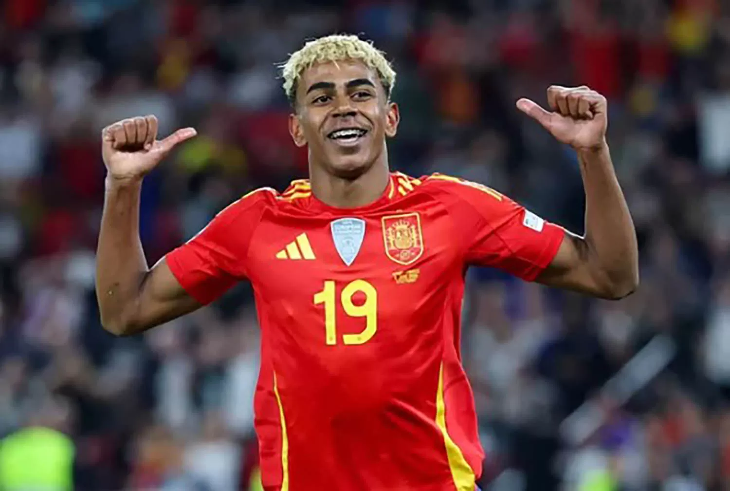 Lamine Yamal bersama Timnas Spanyol sebelum cedera