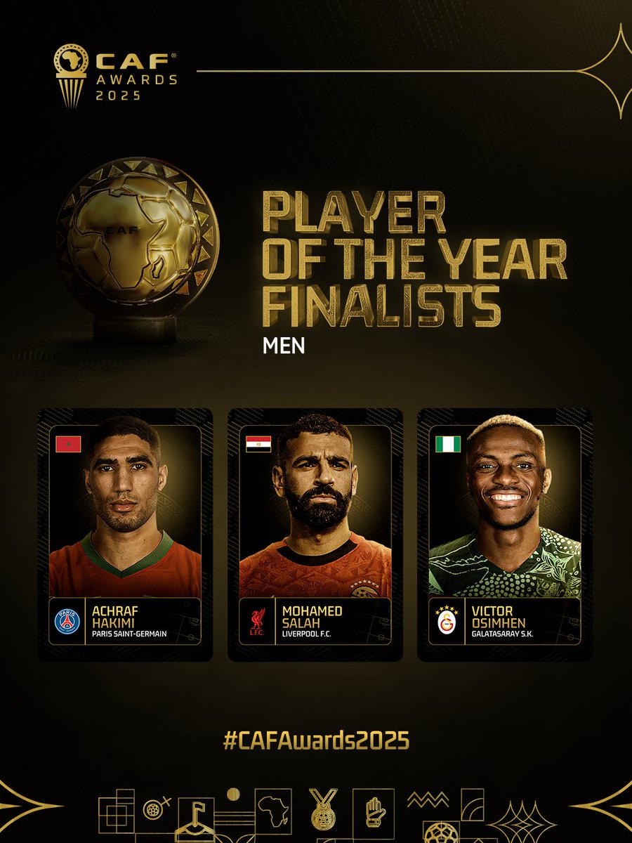 Achraf Hakimi Mohamed Salah Victor Osimhen CAF Awards