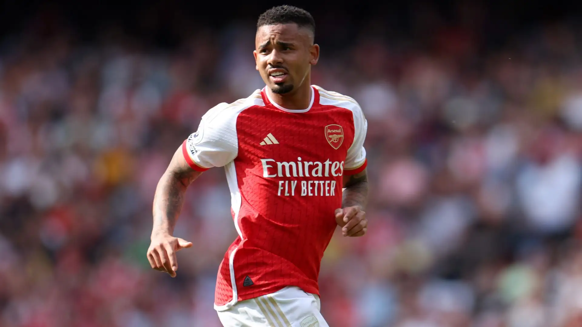 Gabriel Jesus dalam sesi latihan Arsenal