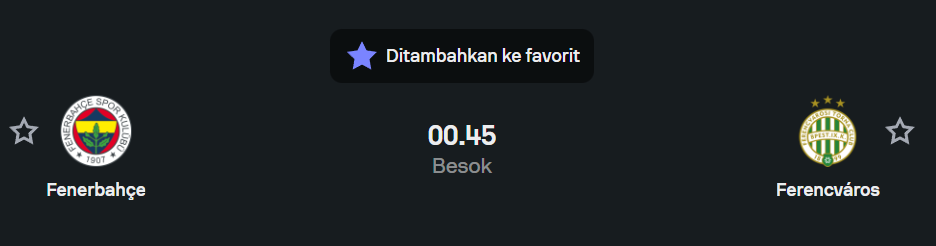 Prediksi Fenerbahce vs Ferencvaros Liga Europa