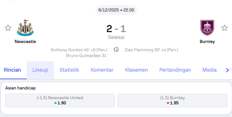 Newcastle vs Burnley Premier League