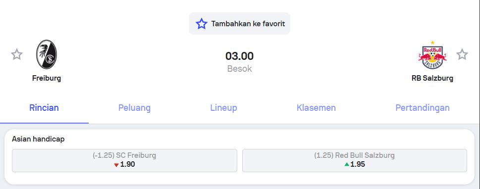 Prediksi Freiburg vs RB Salzburg Liga Europa – Holywin69