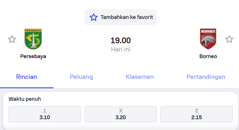 Prediksi Persebaya vs Borneo FC Indonesia Super League – Holywin69