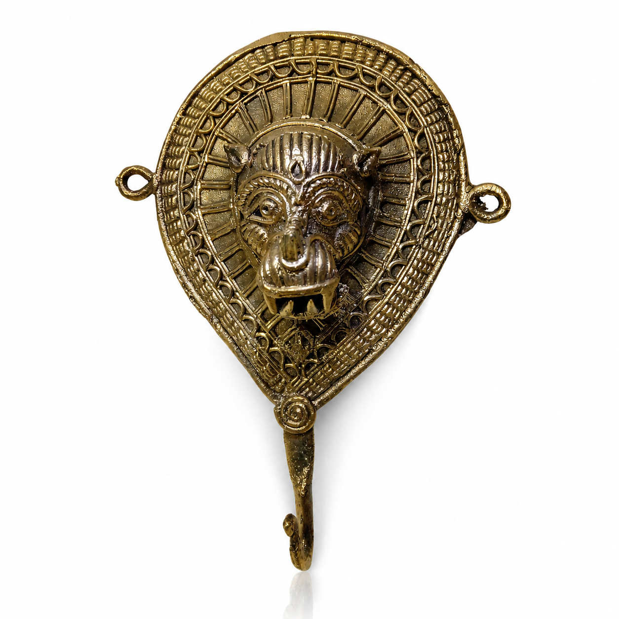 Dogra Art Lion Key Holder / Wall Hook (Brass Metal)