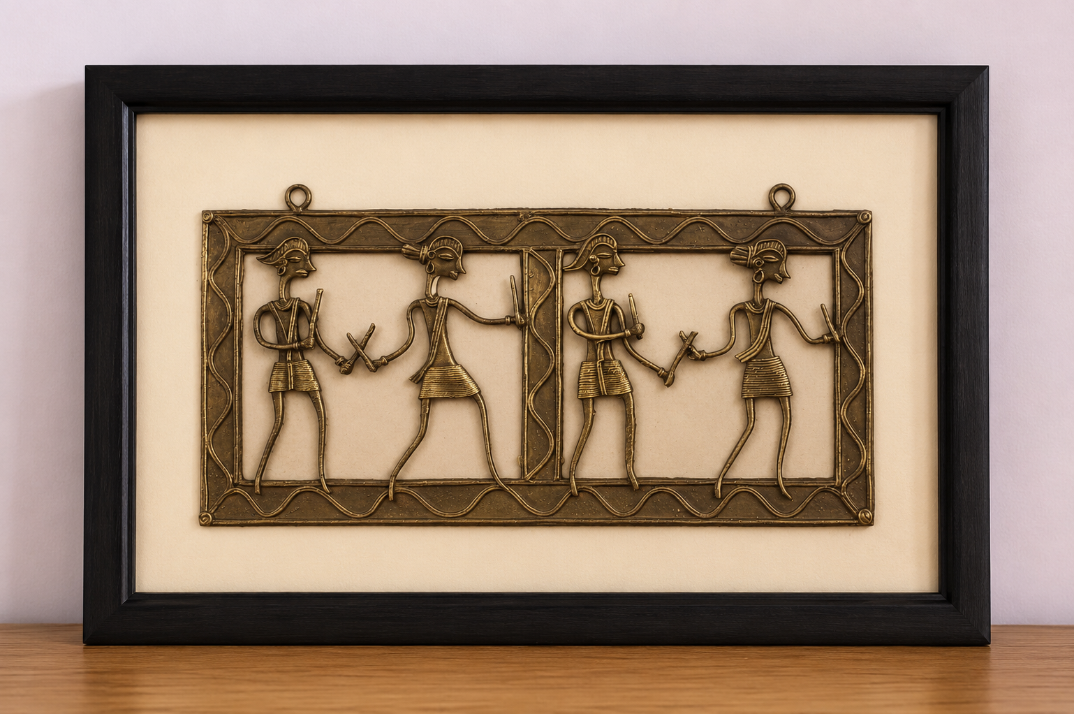 Traditional Folk Musicians Metal Wall Art – Framed Tribal Artwork