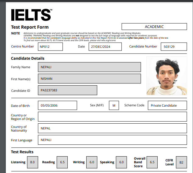 IELTS RESULT - 2