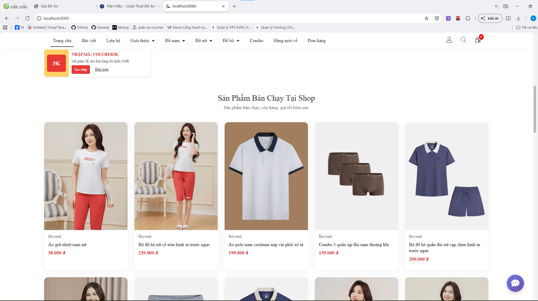 Đồ án website bán hàng thời trang, giày dép cực xịn, chọn màu sắc + kích thước tích hợp chatbot AI và thanh toán online - ảnh 2
