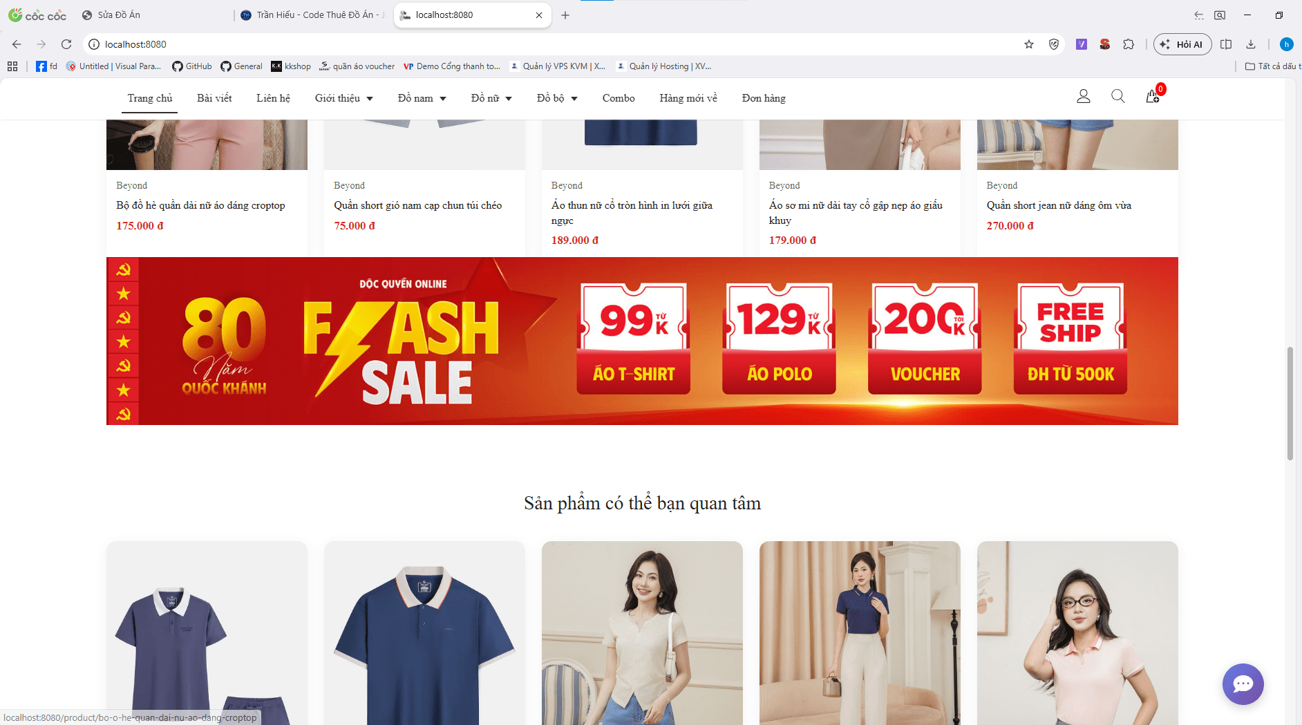 Đồ án website bán hàng thời trang, giày dép cực xịn, chọn màu sắc + kích thước tích hợp chatbot AI và thanh toán online - ảnh 3