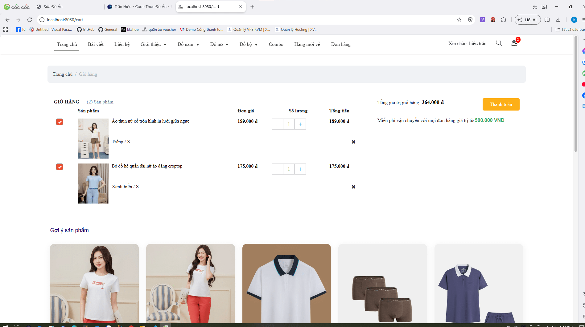 Đồ án website bán hàng thời trang, giày dép cực xịn, chọn màu sắc + kích thước tích hợp chatbot AI và thanh toán online - ảnh 12