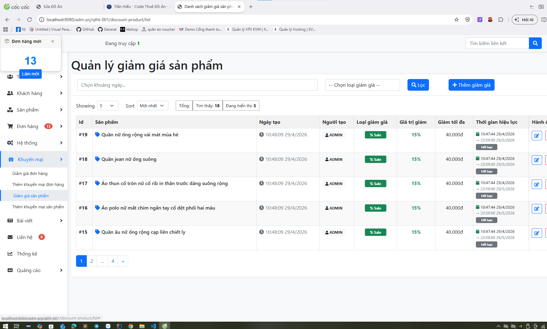 Đồ án website bán hàng thời trang, giày dép cực xịn, chọn màu sắc + kích thước tích hợp chatbot AI và thanh toán online - ảnh 17
