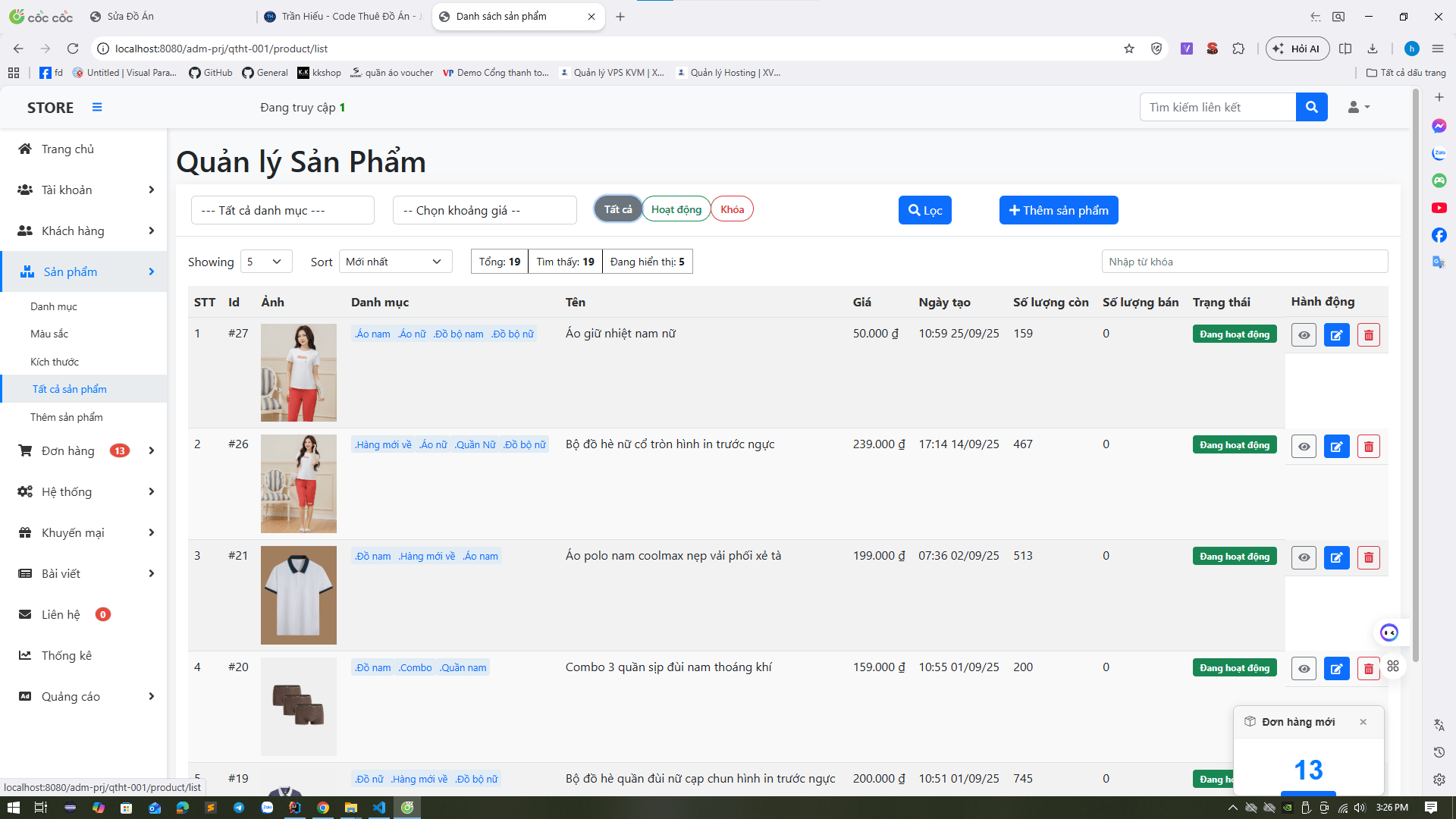 Đồ án website bán hàng thời trang, giày dép cực xịn, chọn màu sắc + kích thước tích hợp chatbot AI và thanh toán online - ảnh 20