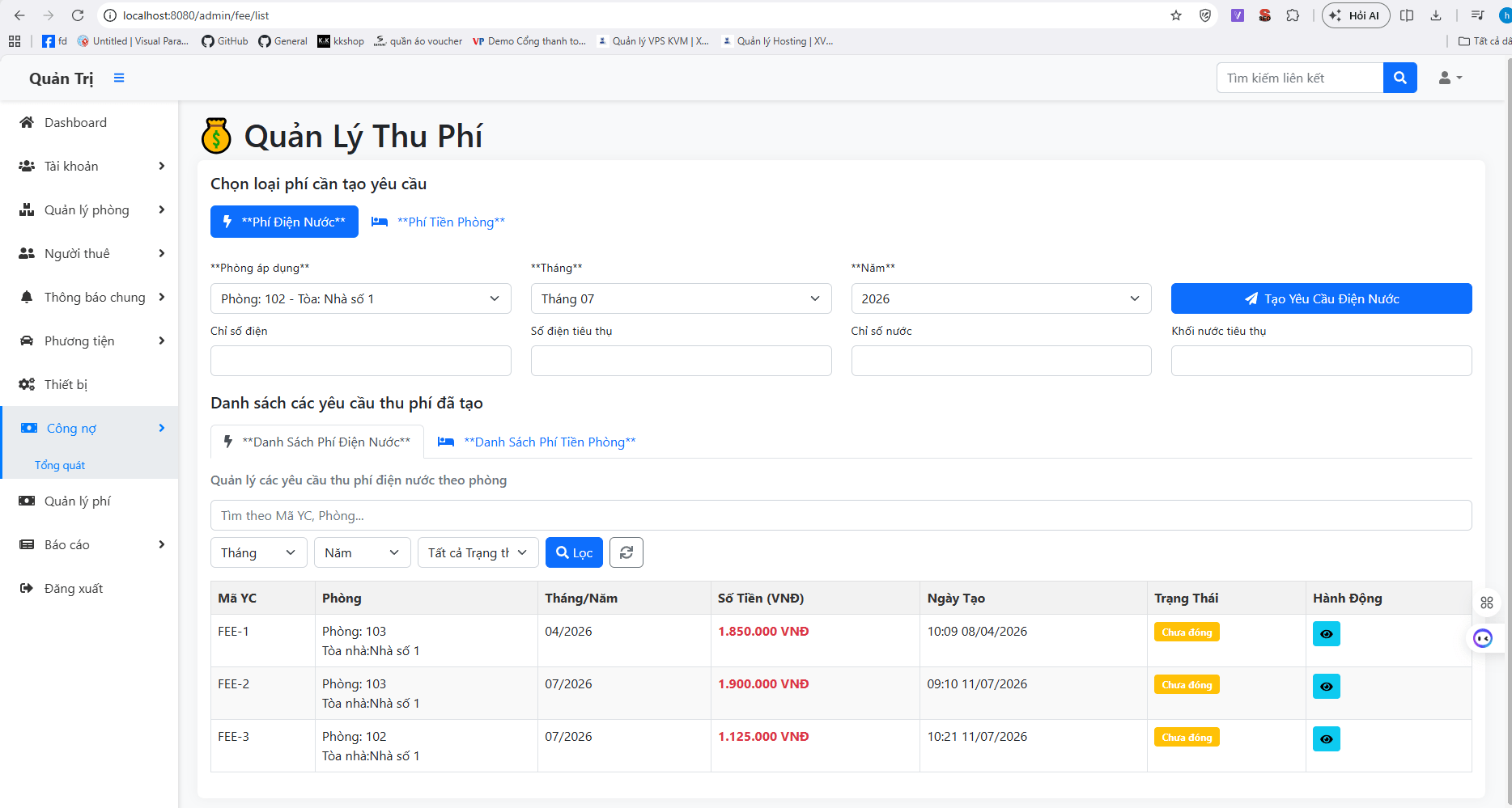 Website quản lý nhà trọ đầy đủ chức năng, có trang riêng cho chủ trọ và người thuê, tích hợp thanh toán online - ảnh 1