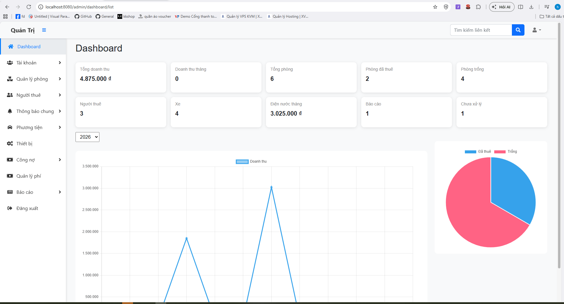 Website quản lý nhà trọ đầy đủ chức năng, có trang riêng cho chủ trọ và người thuê, tích hợp thanh toán online - ảnh 3