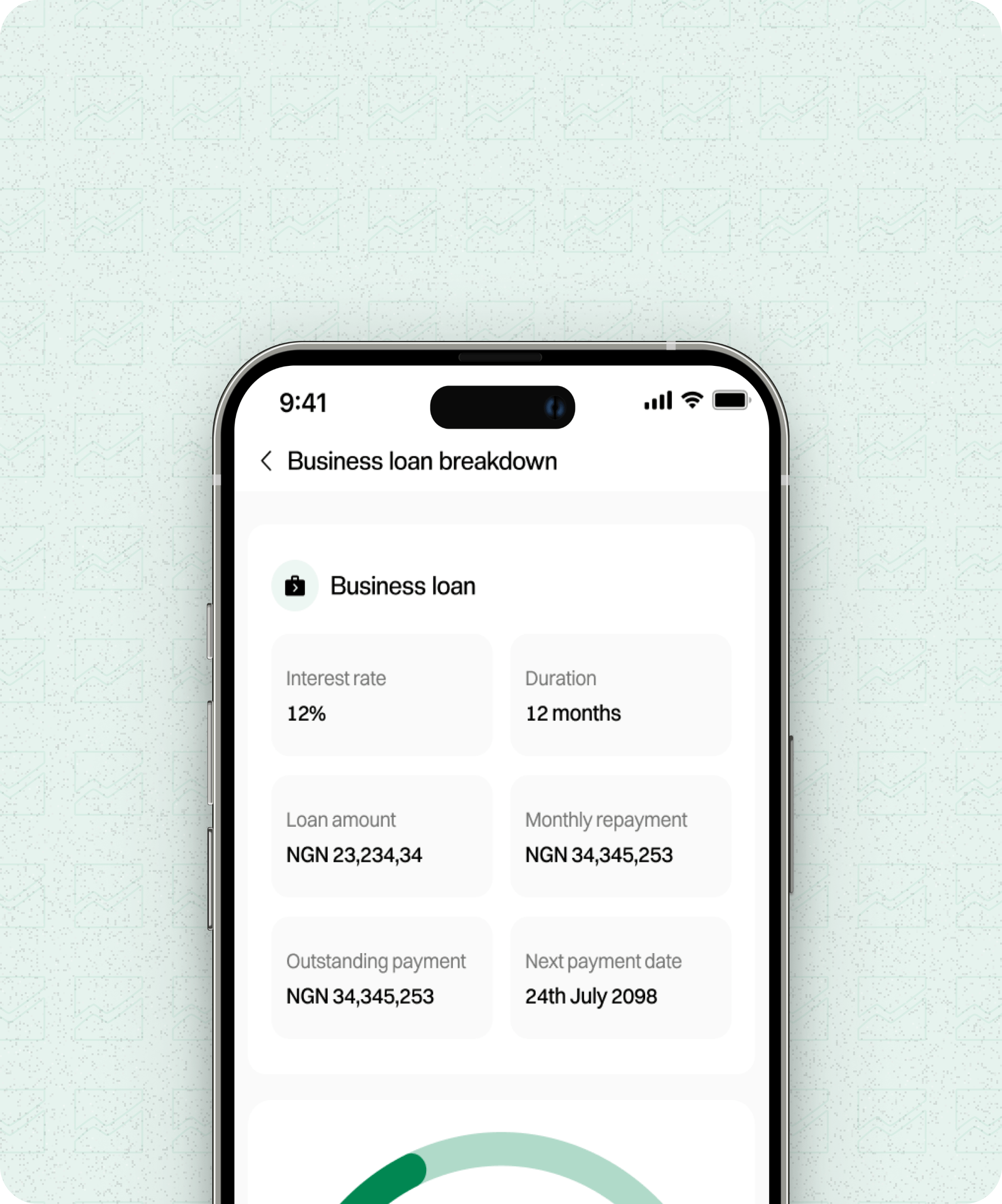 Loan app mockup
