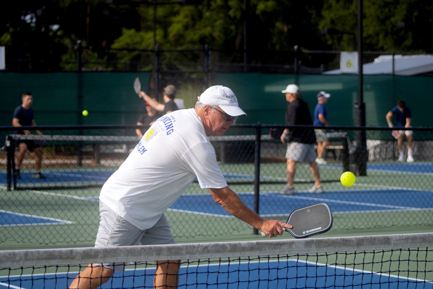 Pickleball Instructor actively playing Pickleball at Palmetto Dunes Oceanfront Resort