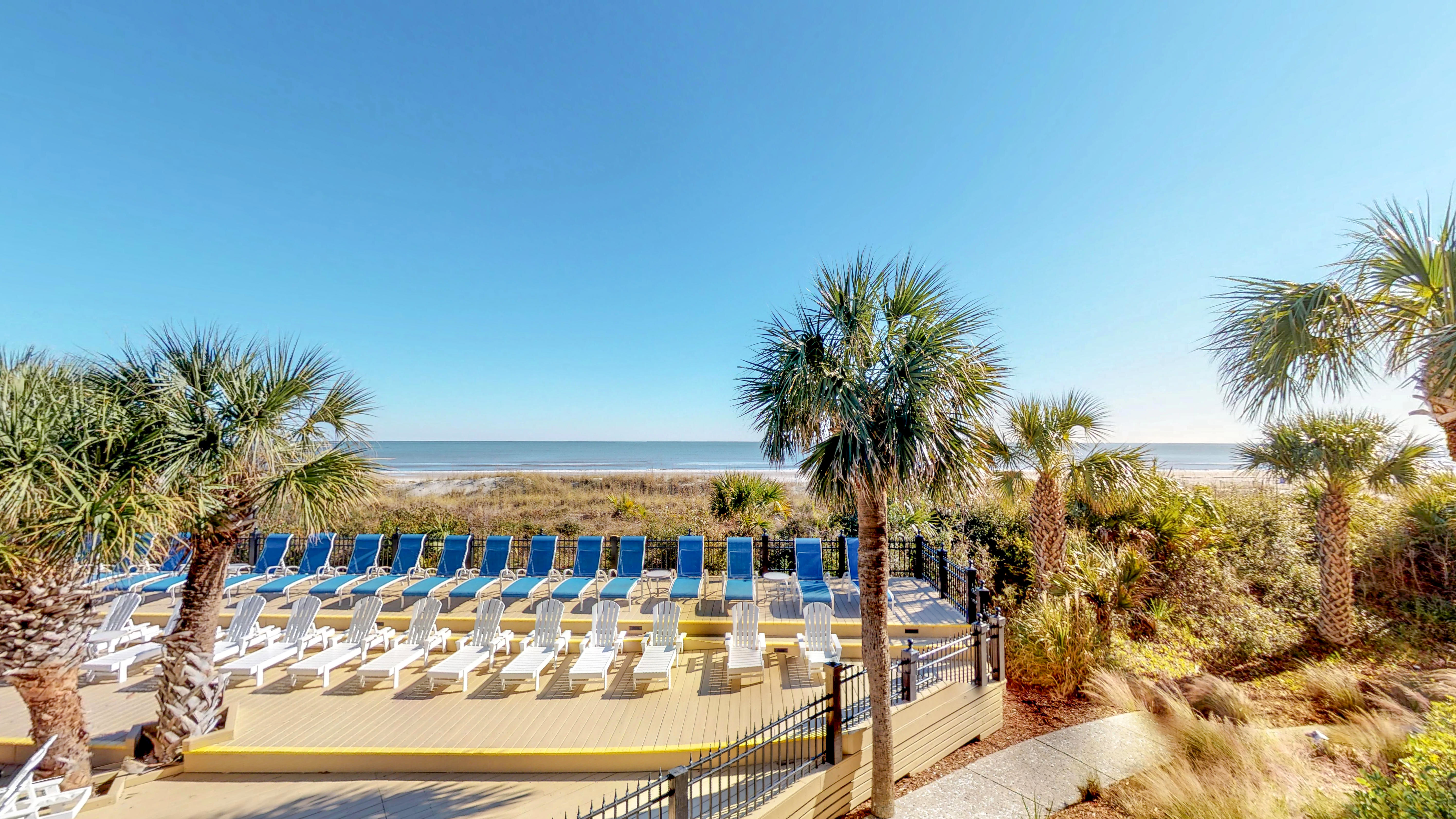 vacation rental view of pool and beach
