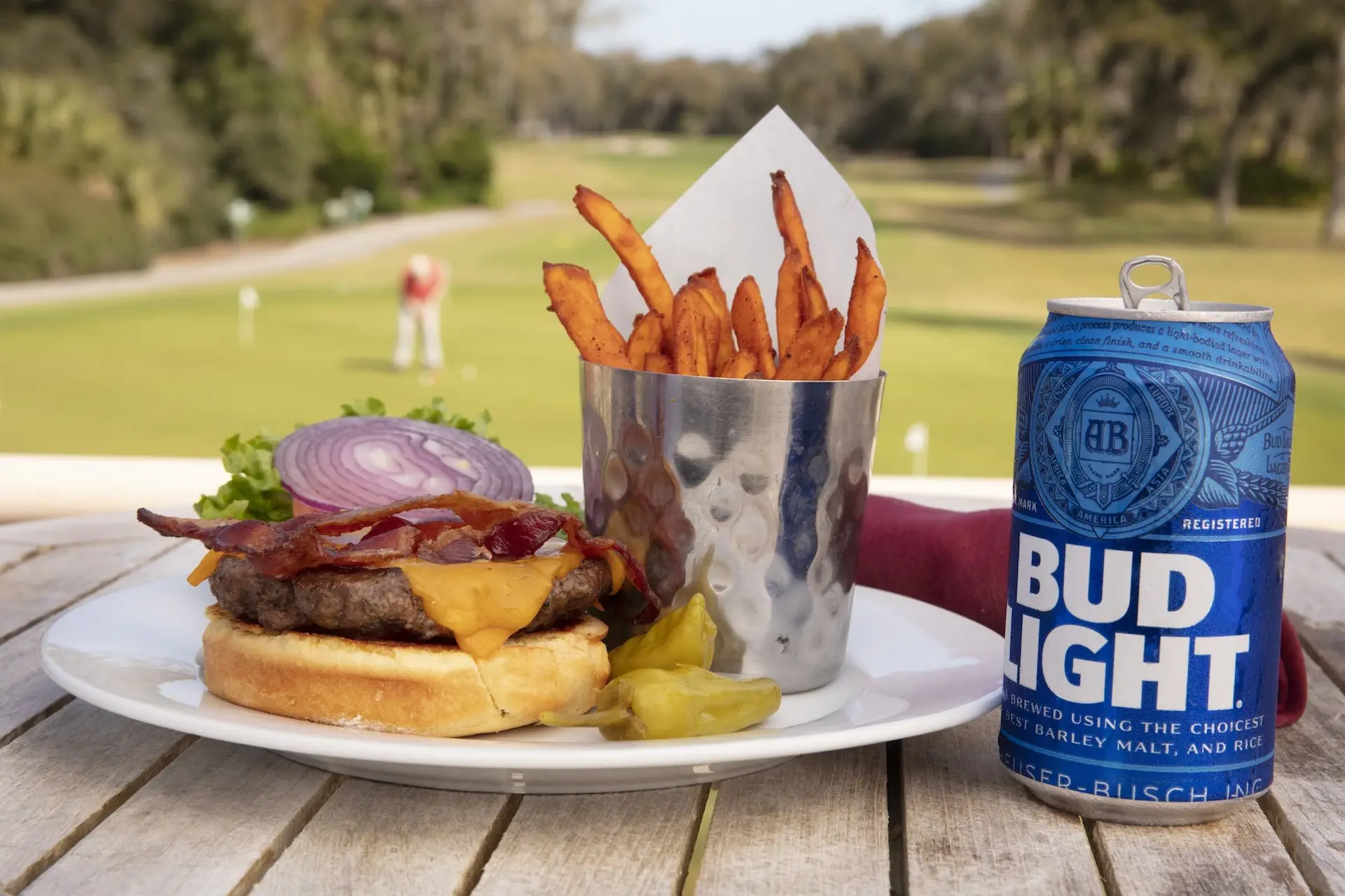 Burger and fries from Big Jim's