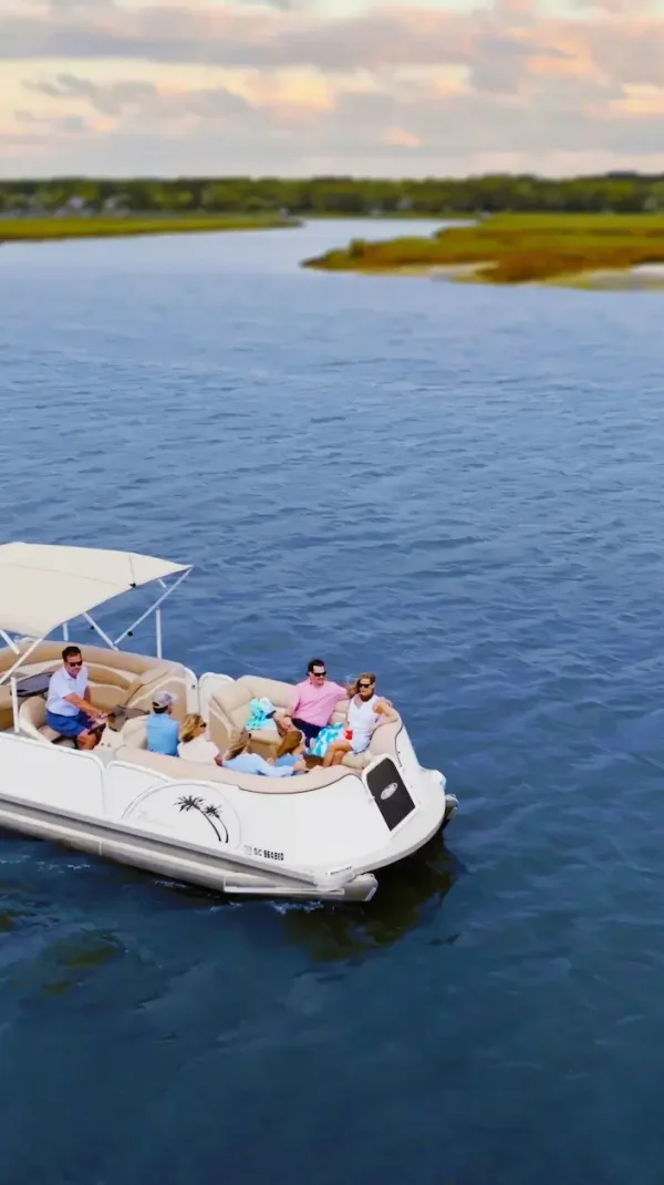 Pontoon Boat Rental in water