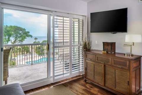 View of the balcony from the living room at Barrington Arms