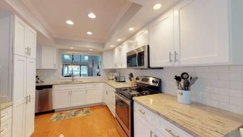 Kitchen in a villa at Captain's Cove