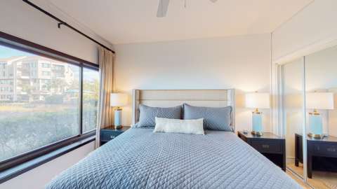 Bedroom in a villa at Captain's Quarters