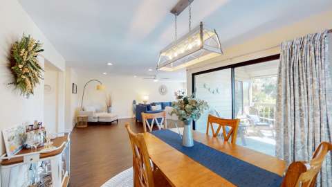 Dining room and living room at Fazio VIllas