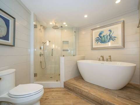 Upgraded bathroom at Hampton Place Villas