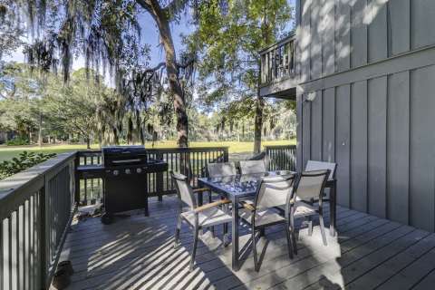 Patio at a villa at Hickory Cove