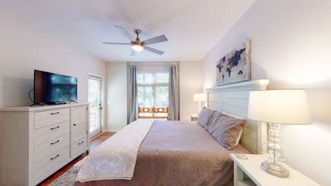Bedroom with porch access at Huntington Villas