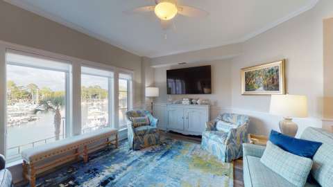 Living room at a villa in Mainsail