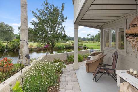 Patio at a villa at St. Andrews Commons