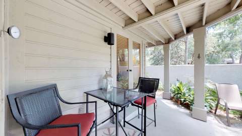 Patio at a villa at St. Andrews Commons