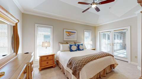 Bedroom with access to a porch at Wendover Dunes