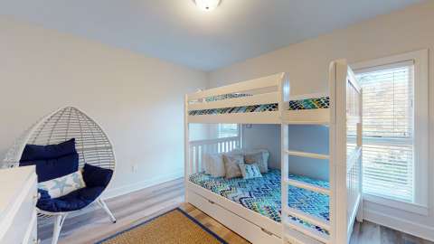 Twin bunk bed in a bedroom at Wendover Dunes