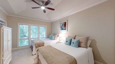 two full beds in a bedroom at Wendover Dunes