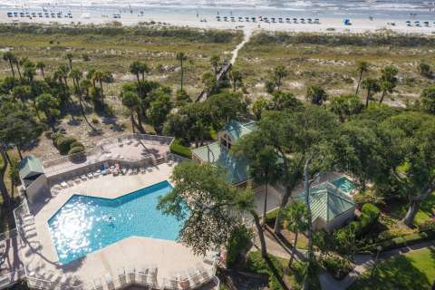 Community pool with beach at Windsor Place