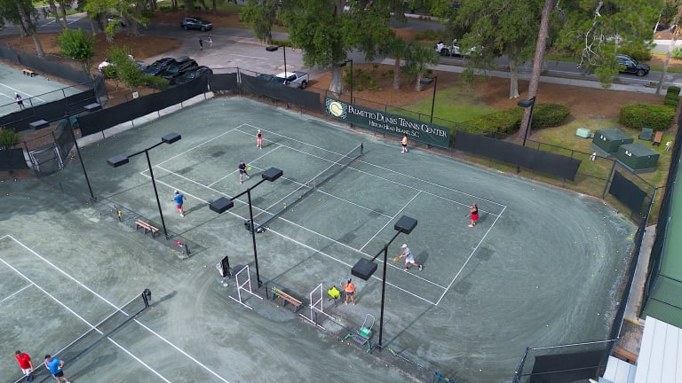 Aerial Shot of Palmetto Dunes Tennis Courts