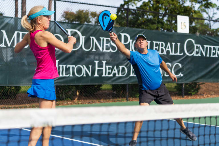 People playing pickleball at Palmetto Dunes Pickleball Center