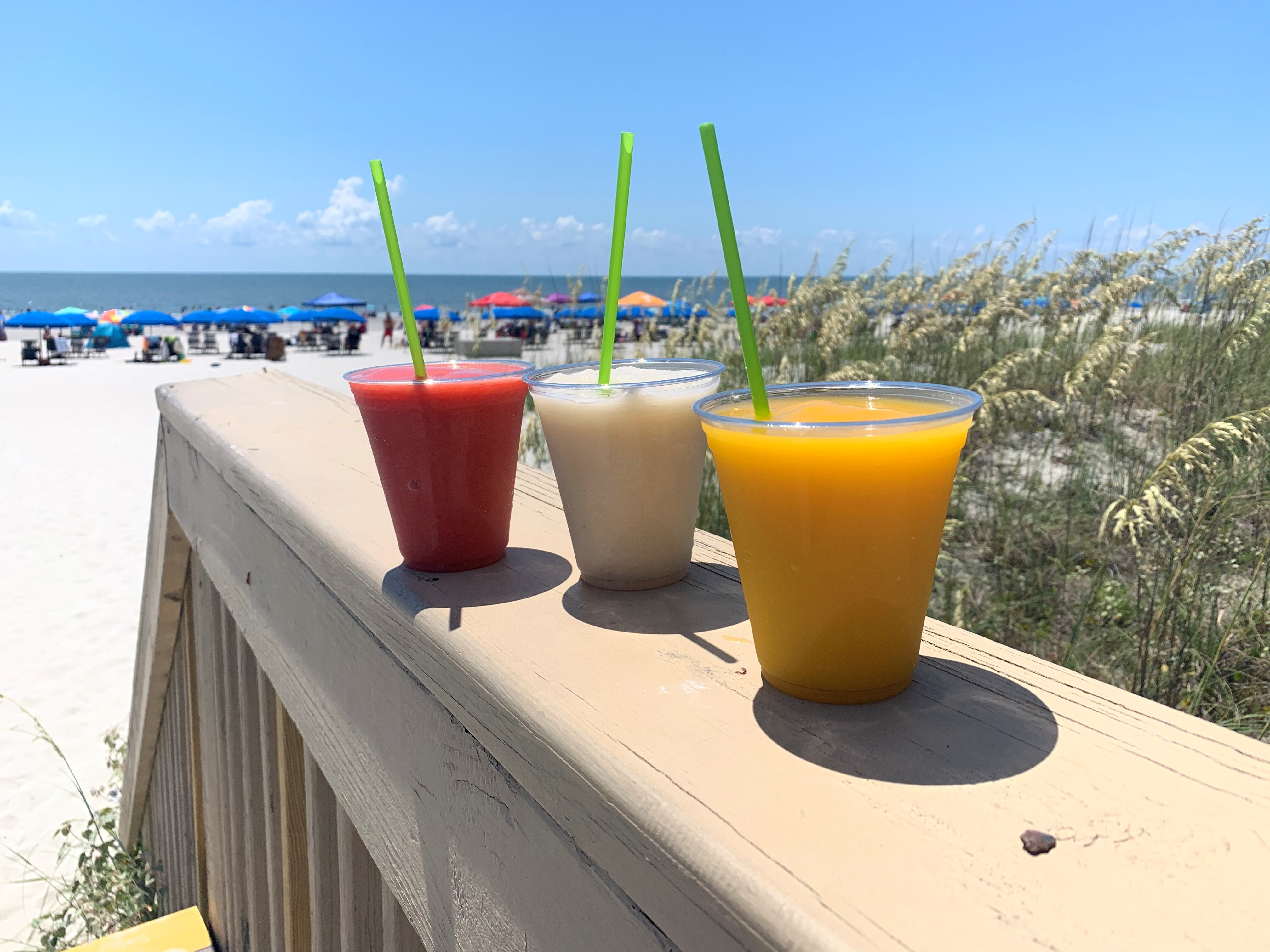 Dunes House drinks with view of beach