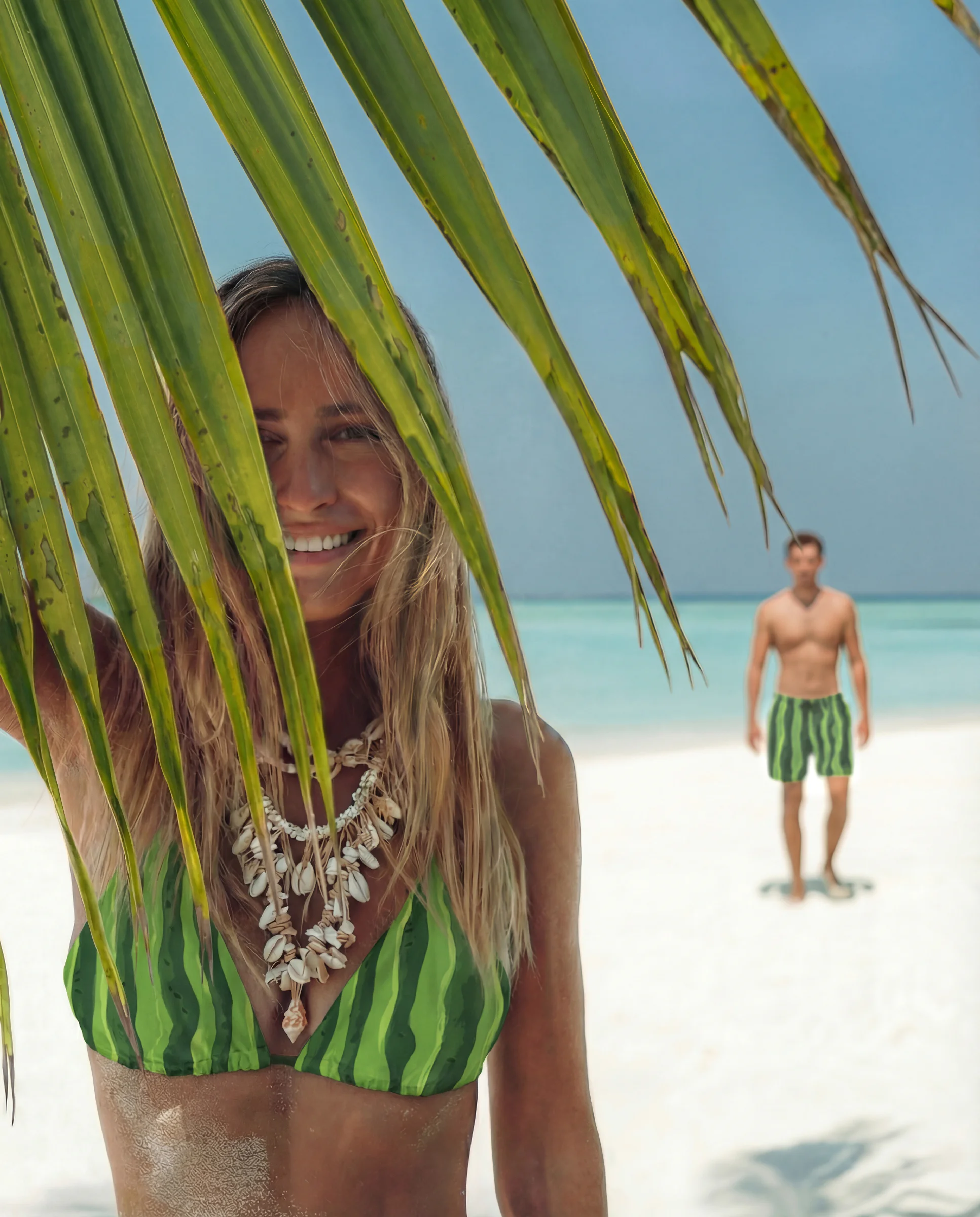 Watermelon pattern couple swimwear