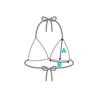 Bikini top size guide diagram