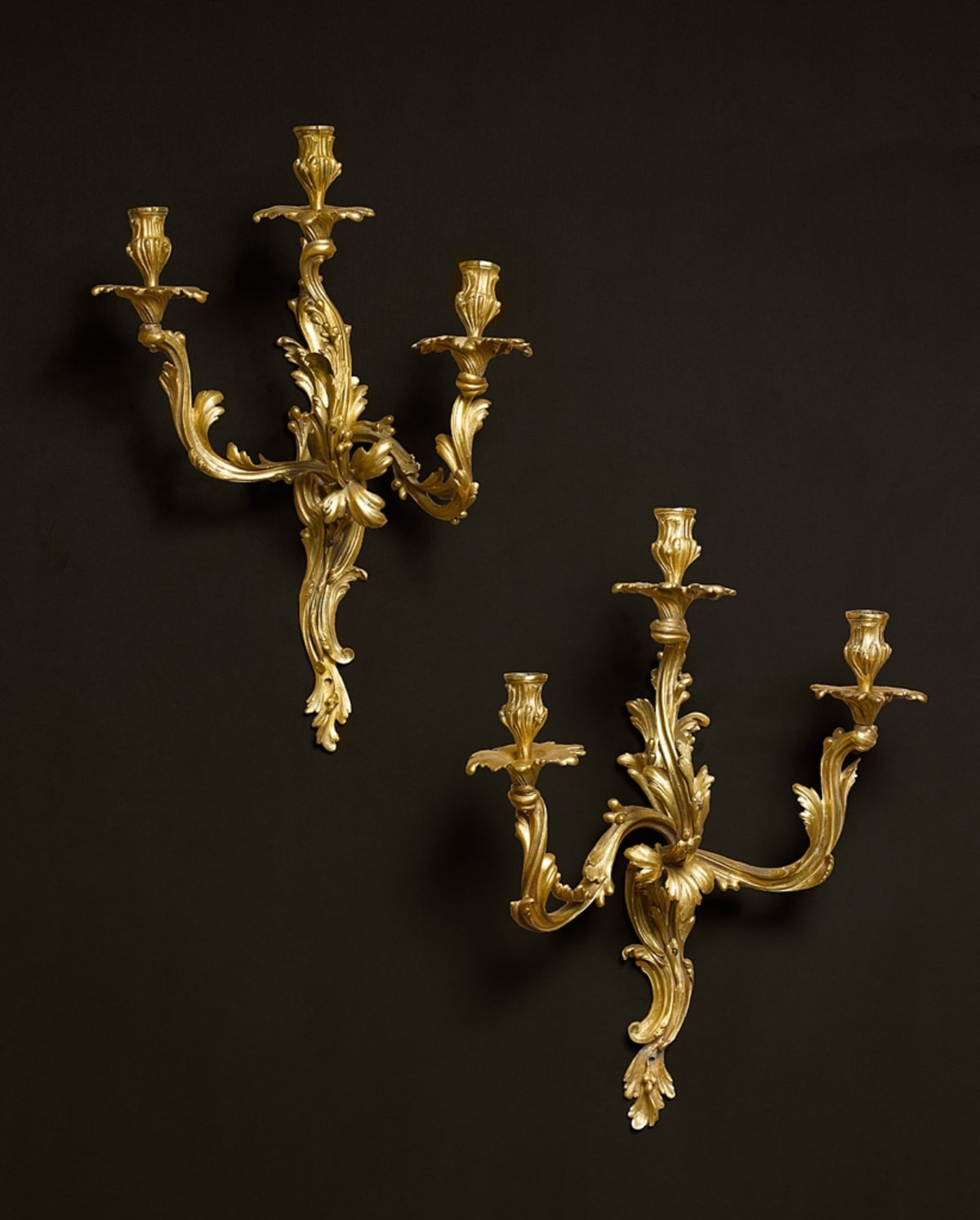 PAIR OF ROCAILLE WALL SCONCES
