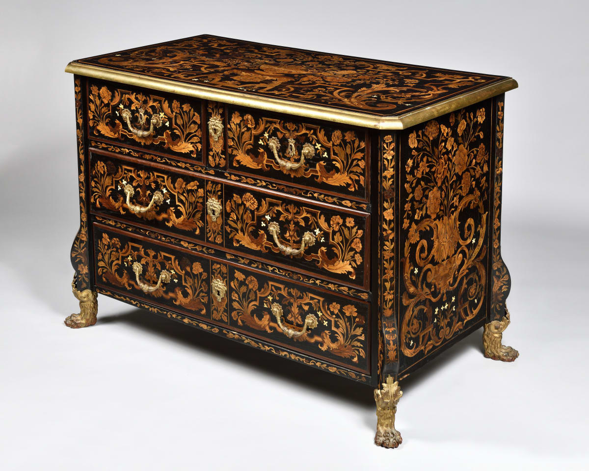 Commode Louis XIV en marqueterie de fleurs attribuée à l’ébéniste Renaud Gaudron (vers 1653-1727)