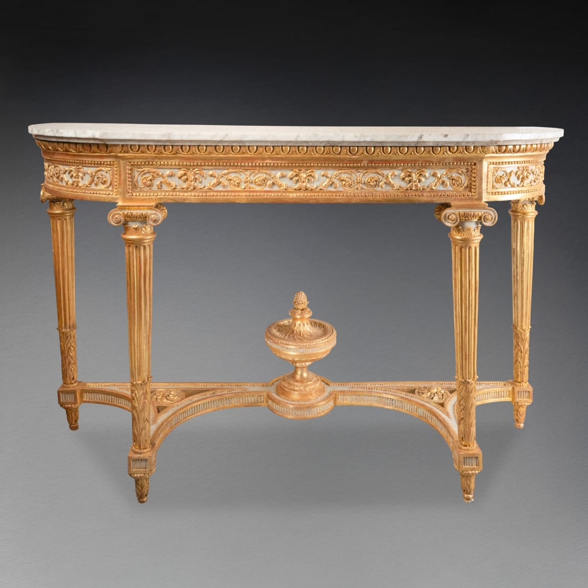 Gilded and painted wood console Louis XVI period second half 18th century