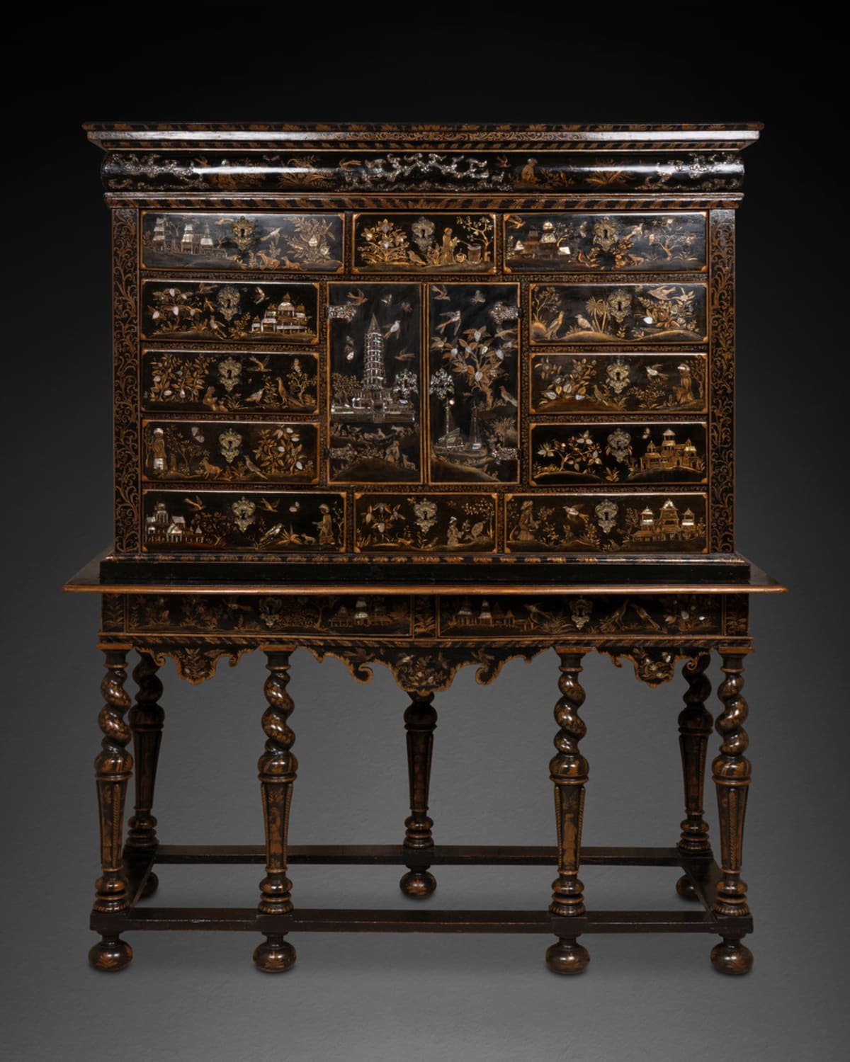 Cabinet on stand Louis XIV period late 17th century