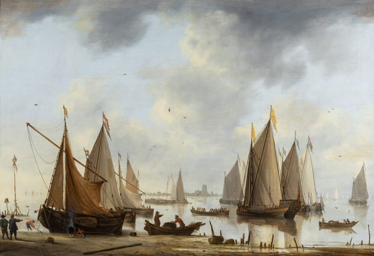 La ville de Dordrecht vue du côté de Biesbos