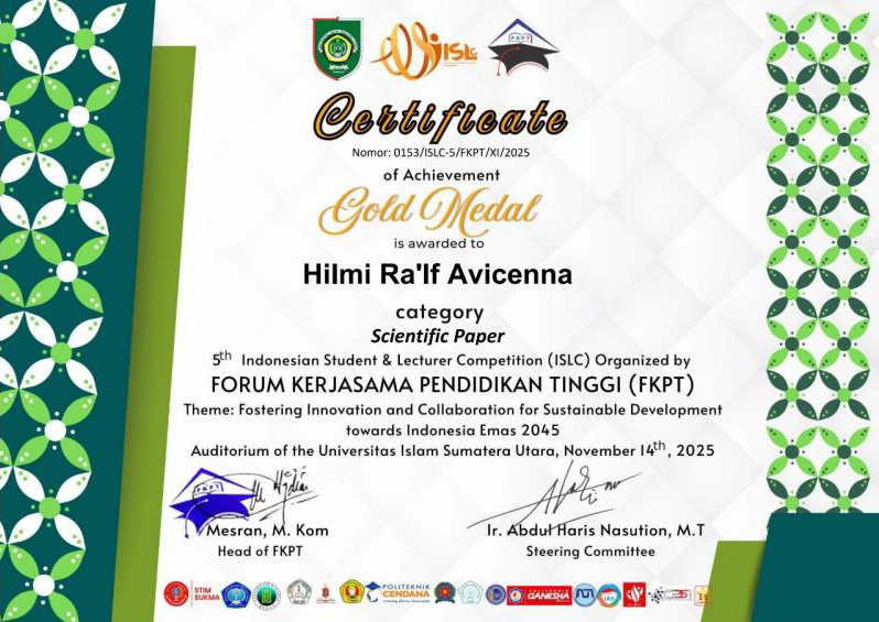 Gold Medal in Scientific Paper - 5th ISLC 2025