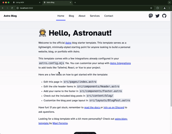 Astro current page link highlight