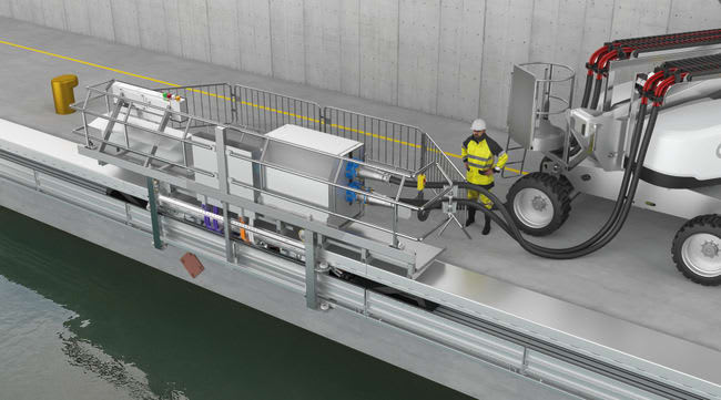 Mobile shore power unit at port