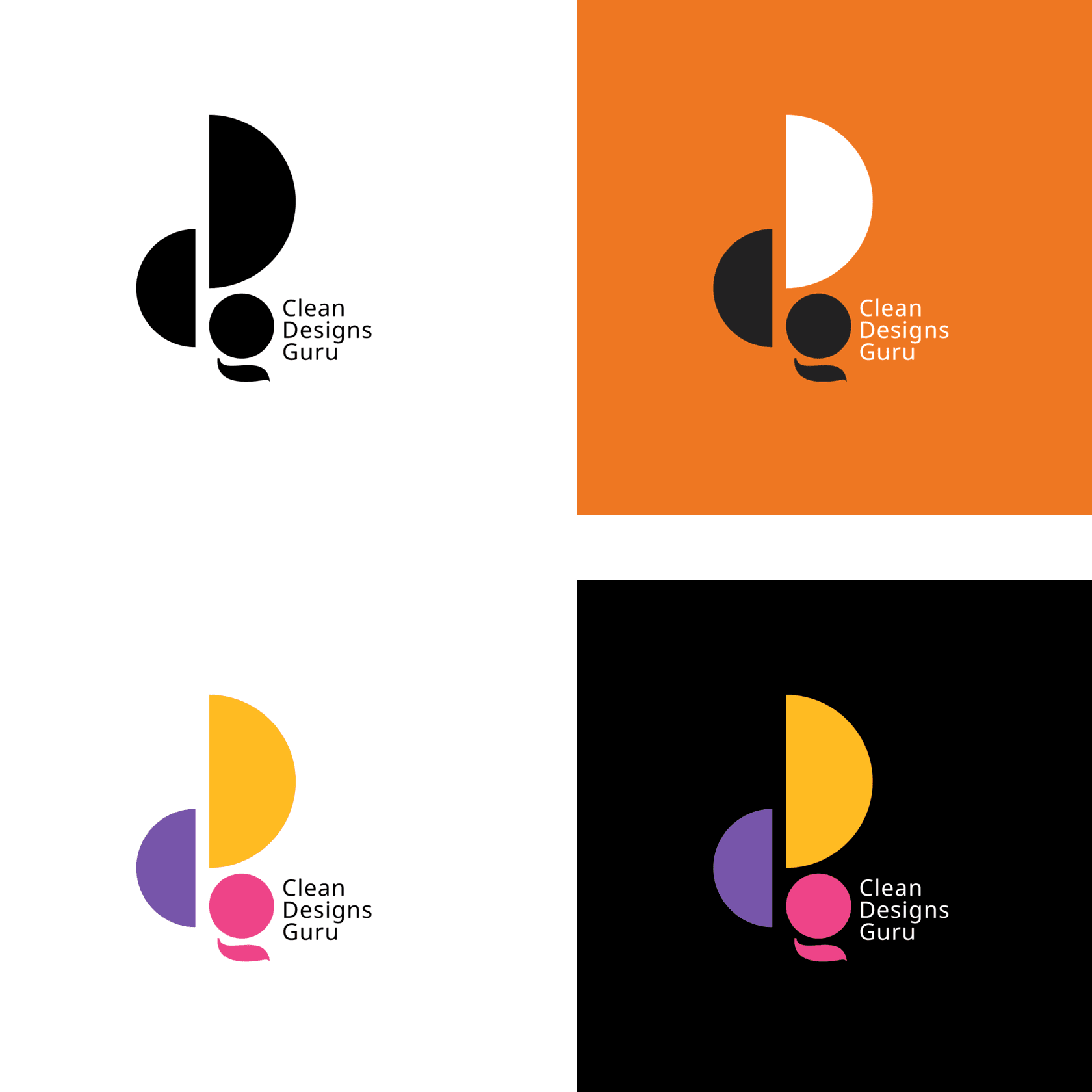 CDG — geometric mark in four color constructions